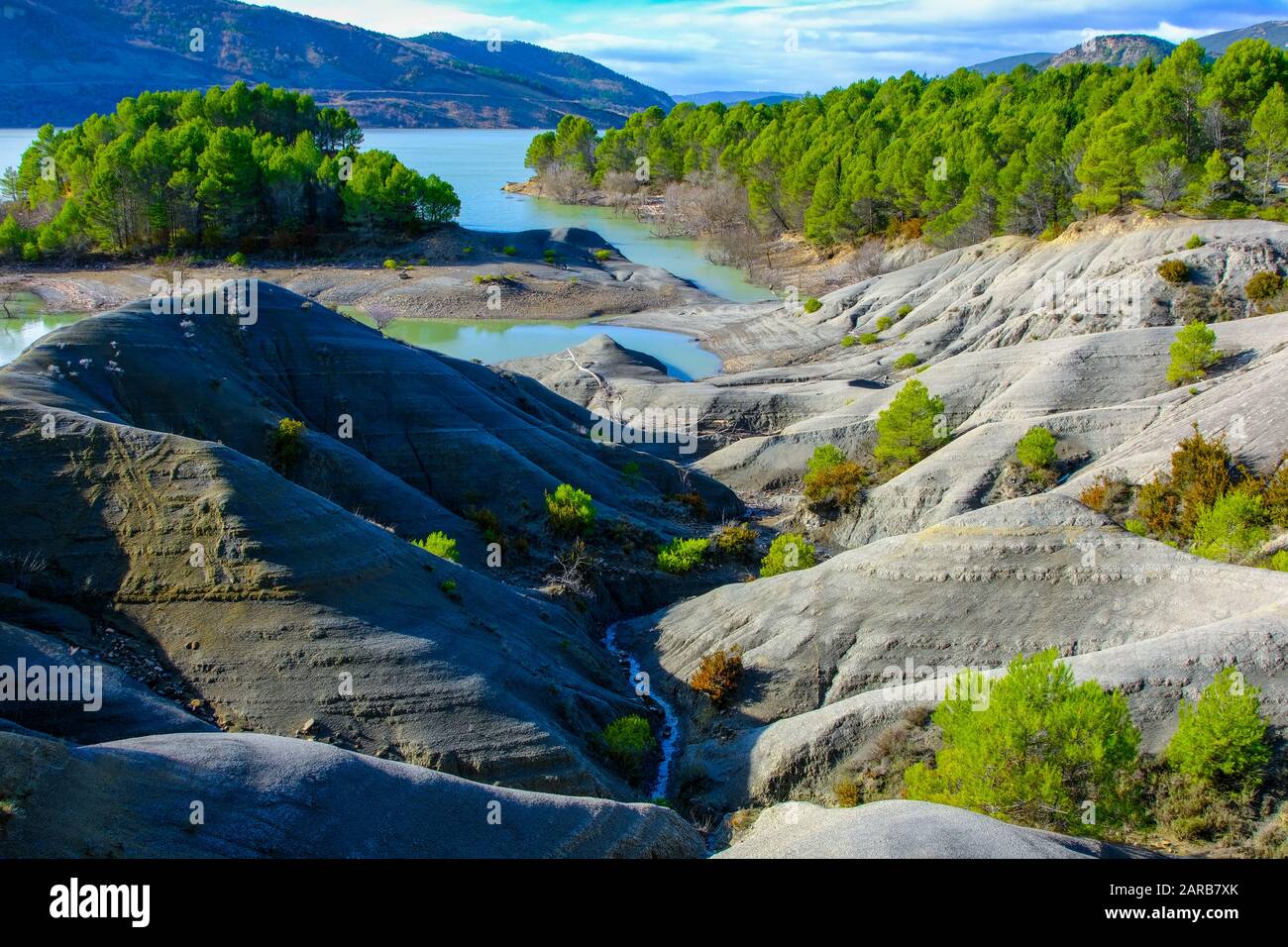 Reservoir landscape. Stock Photo