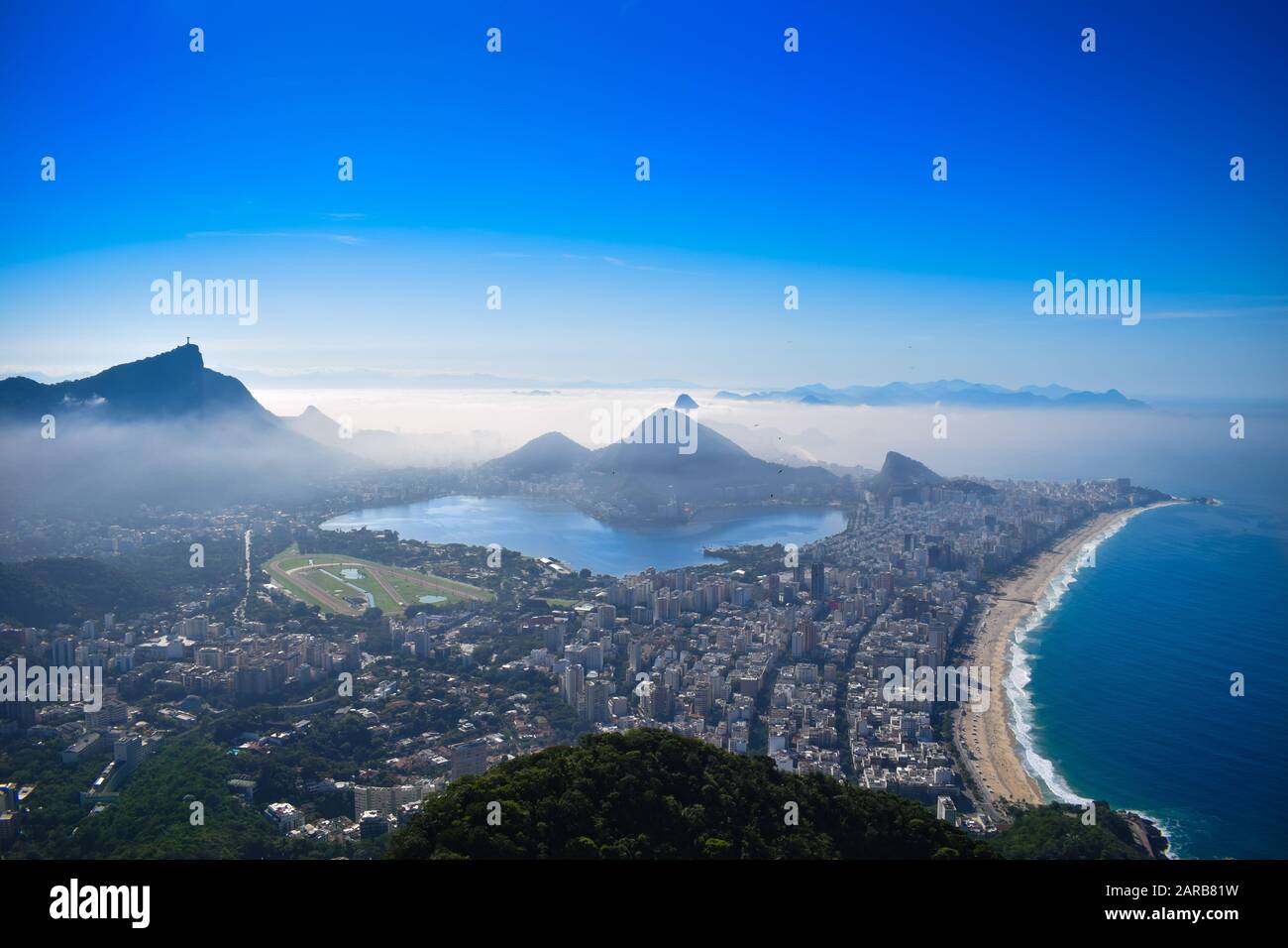 View of Rio de Janeiro from the Morro dois irmaos, Rio de Janerio, Brazil Stock Photo
