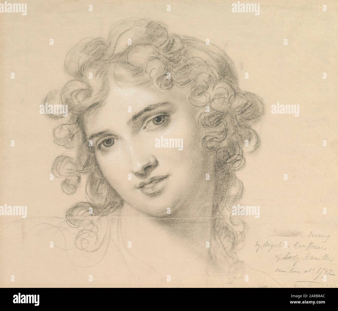 Angelica Kauffmann (   1741–1807 ) , Portrait of Lady Emma Hamilton (  1765–1815 )   1791 ( 0,36 x 0,42) Stock Photo