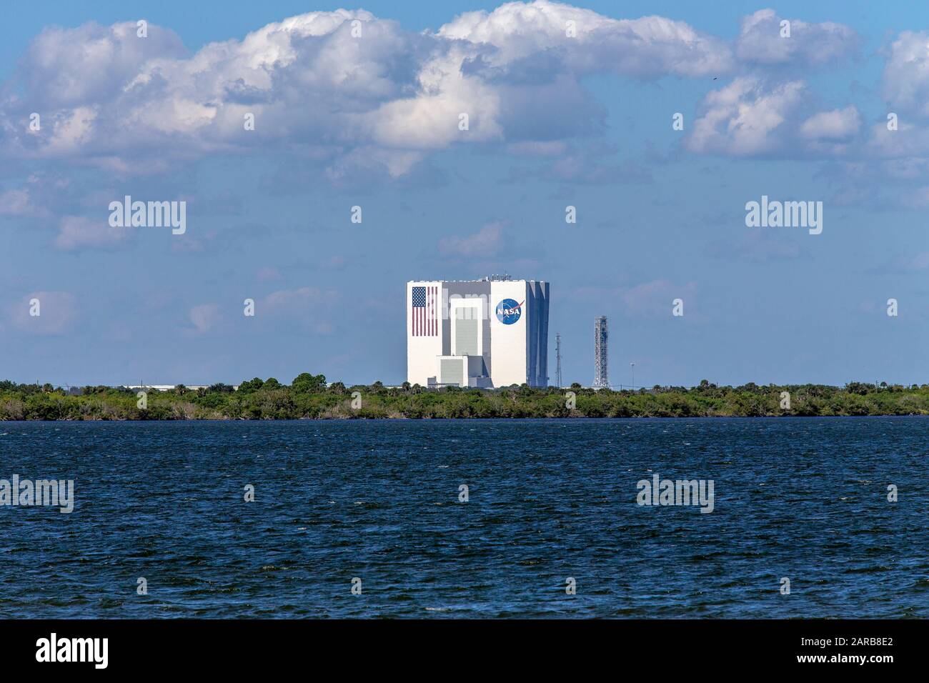NASA Vehicle Assembly Building at Kennedy Space Center in Florida Stock Photo