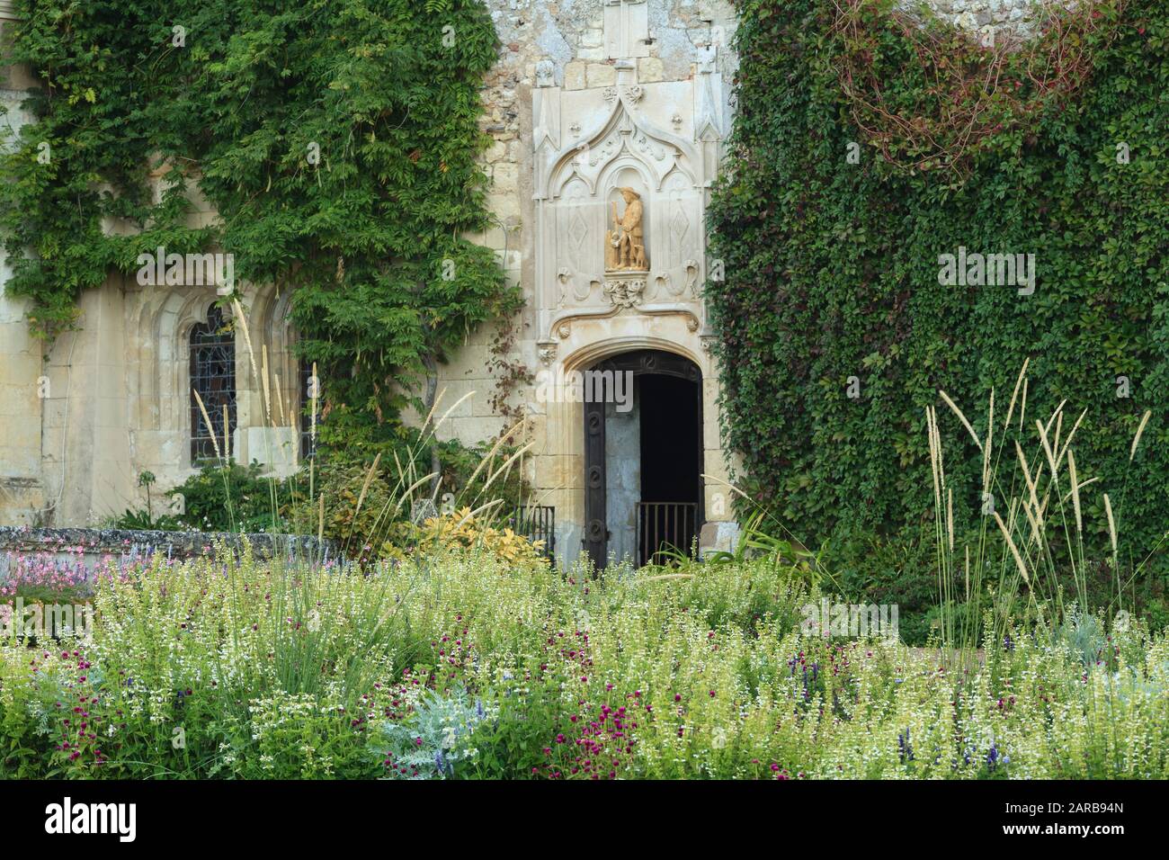 France, Indre et Loire, Chancay, Chateau de Valmer gardens, troglodytic chapel dated 16th century (obligatory mention Chateau de Valmer) // France, In Stock Photo