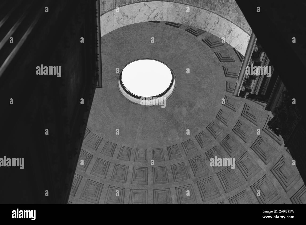 Rome, Italy - Dec 31, 2019: Dome of the Pantheon, Rome, Italy Stock Photo