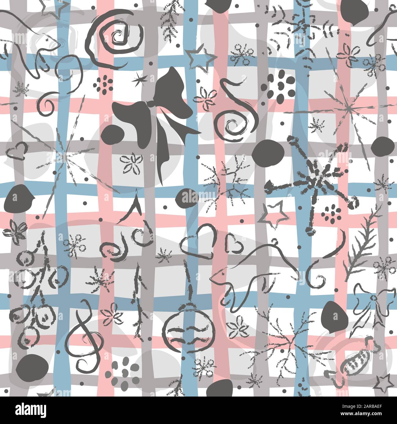 Cute Seamless Pattern with hand drawn elements. Vector illustration ...