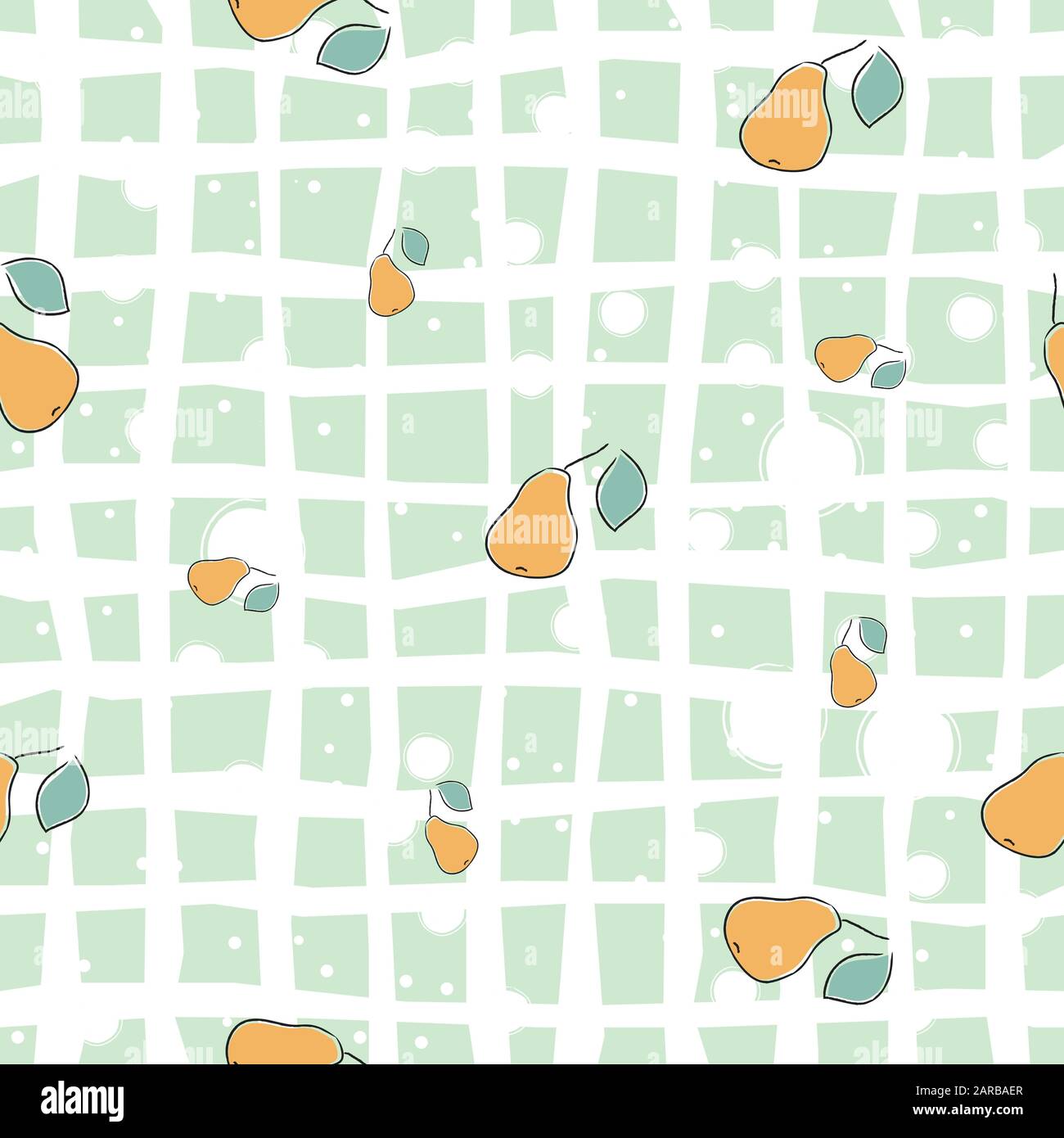 Seamless Pattern with hand drawn pears on white. Vector Illustration ...