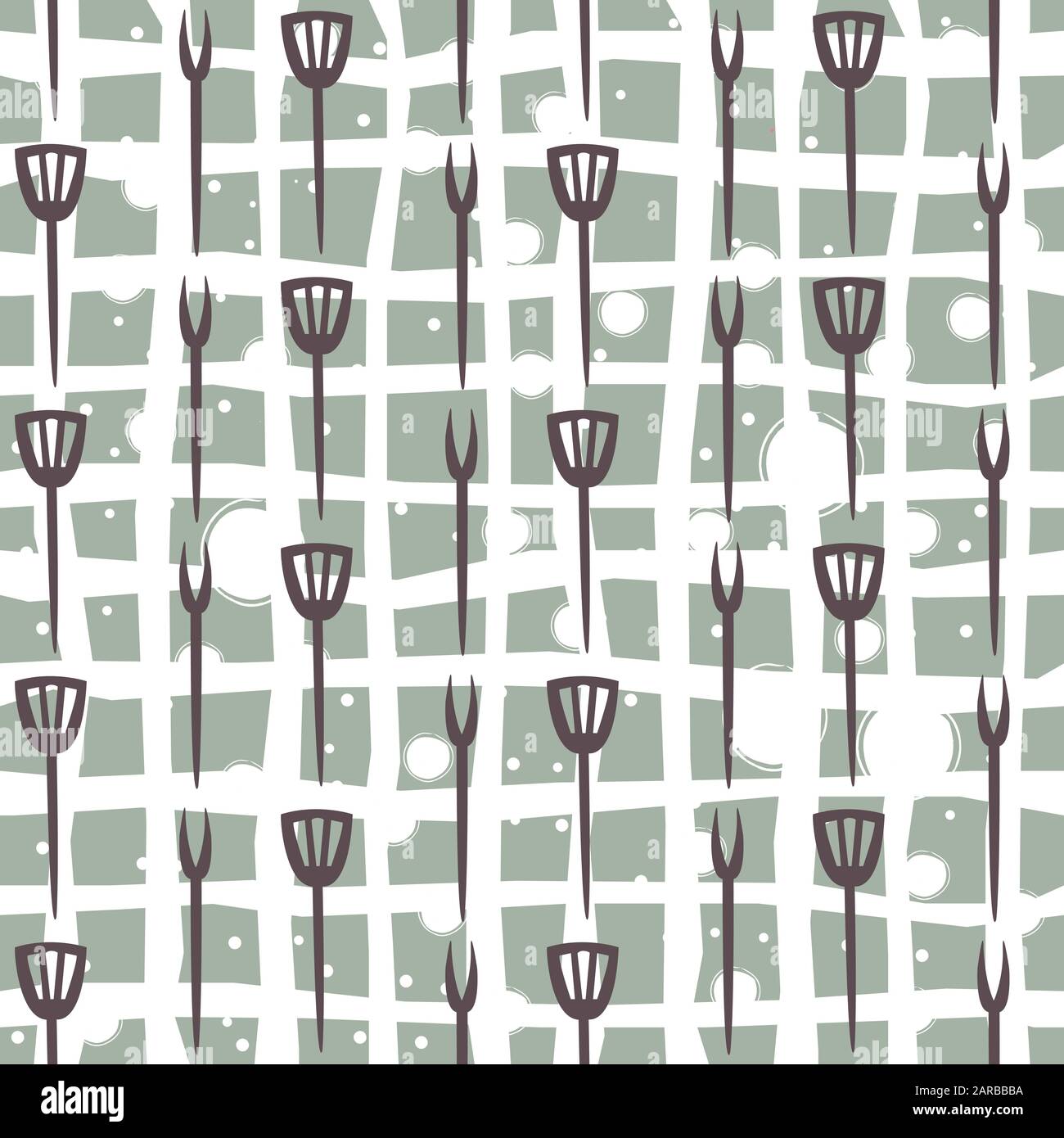 Seamless Pattern with kitchen utensils. Continuoss pattern. Vector Illustration Stock Vector
