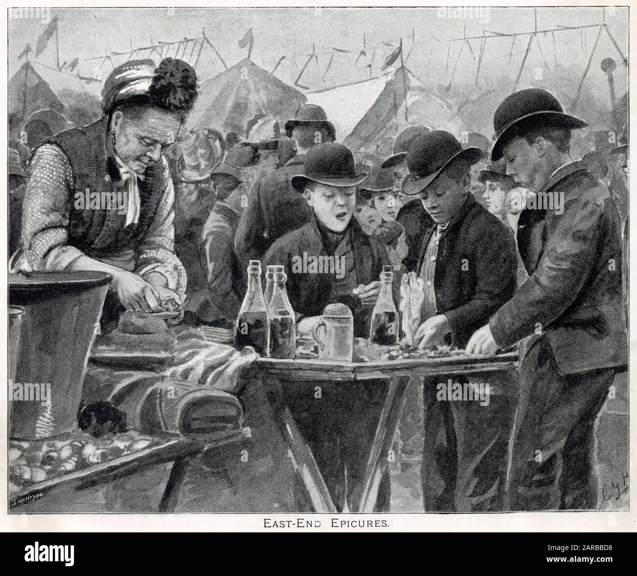 East End Selling Shellfish On A Stall Date Early th Century Stock Photo Alamy