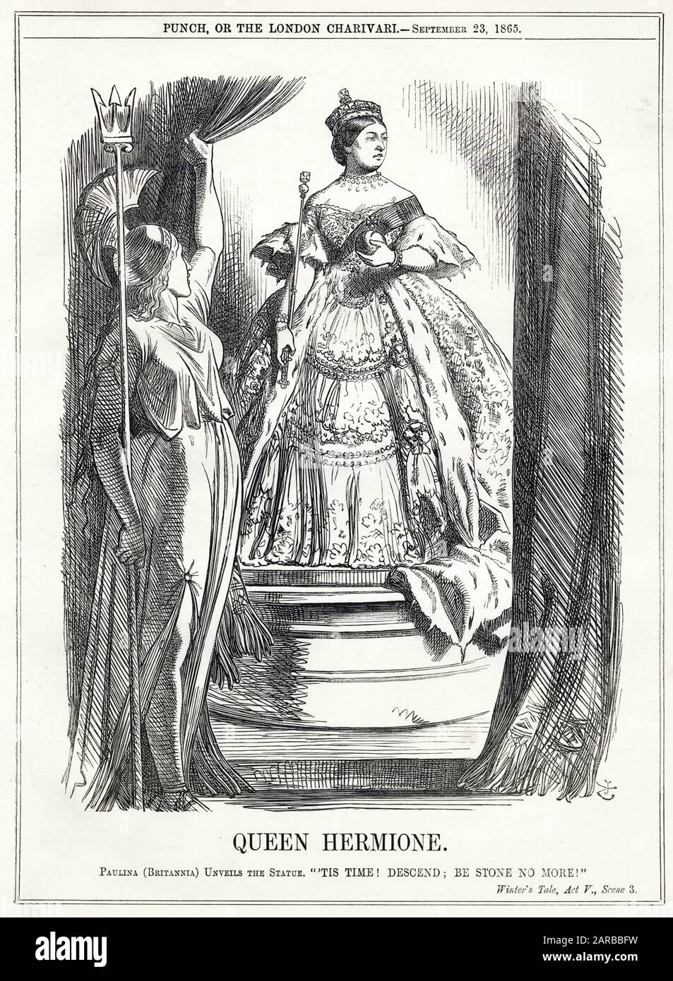 Cartoon, Queen Hermione (Queen Victoria) Stock Photo