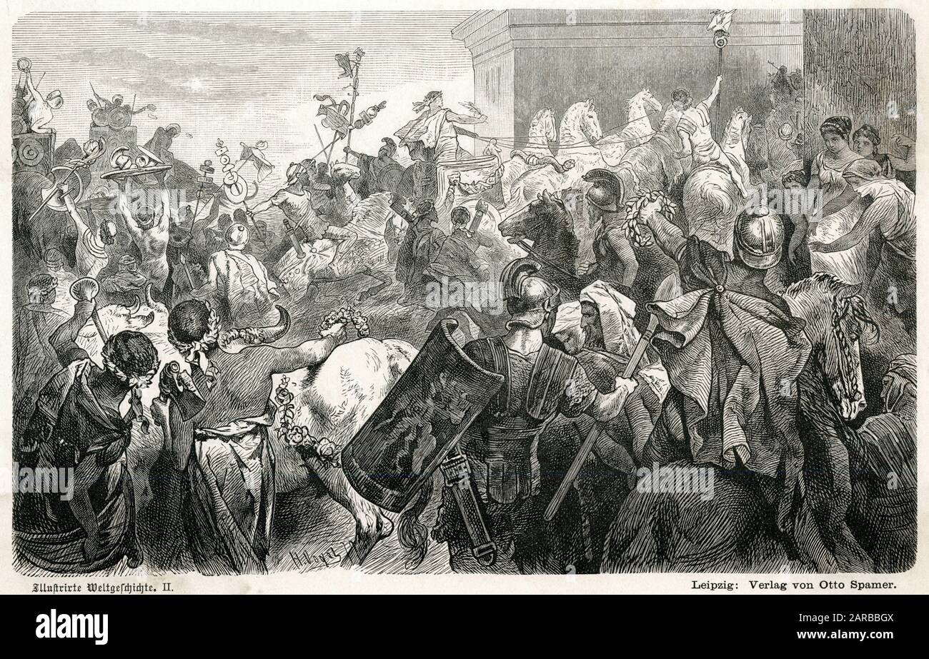 Triumph of Scipio Africanus after defeating Hannibal Stock Photo
