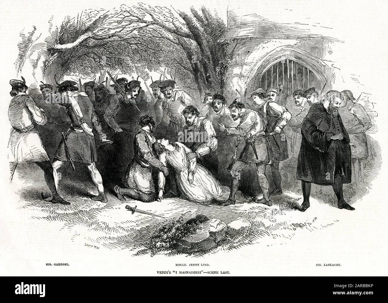 (The Robbers) The corpse-strewn finale of this somewhat unsuccessful opera based on Schiller's play 'Die Rauber'     Date: first performed 1847 Stock Photo