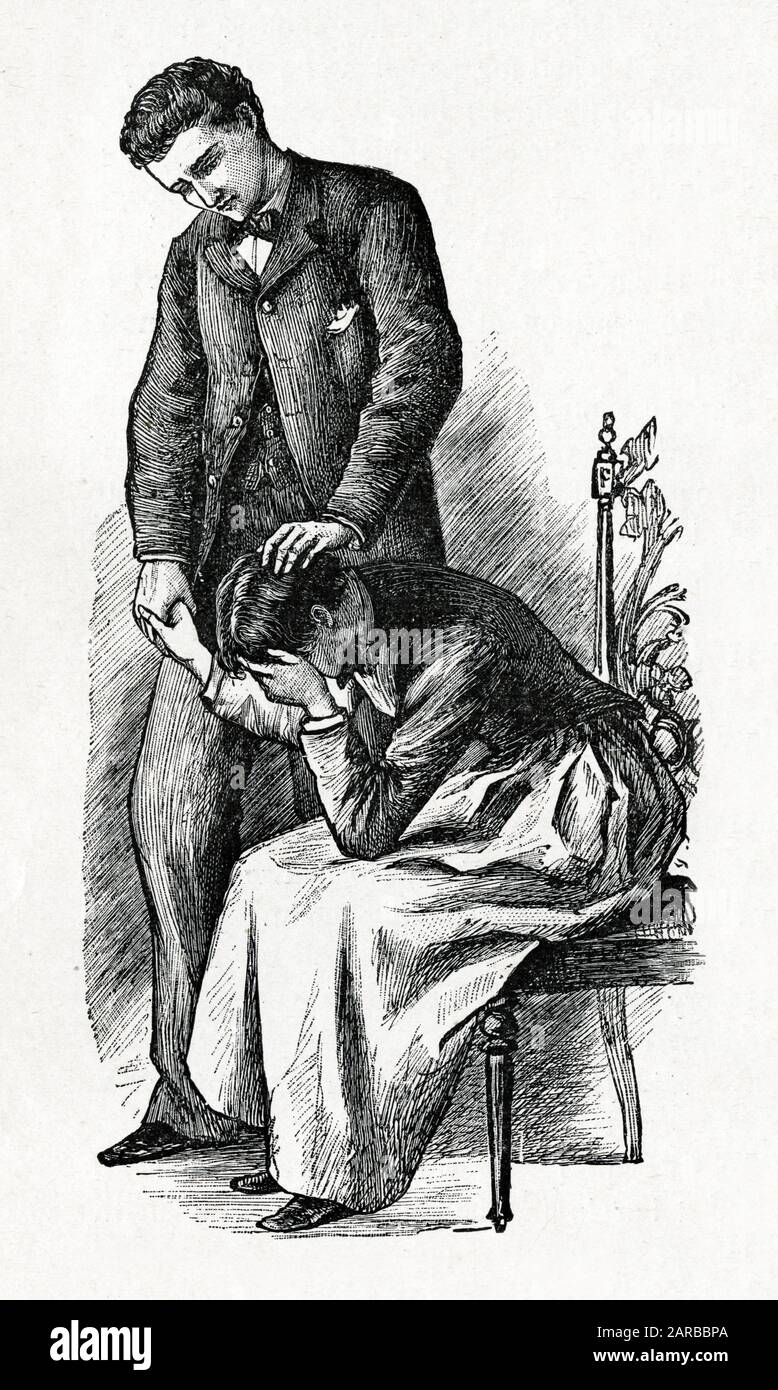 A Young Man Comforts A Girl Who Is Crying Date Late 19th Century