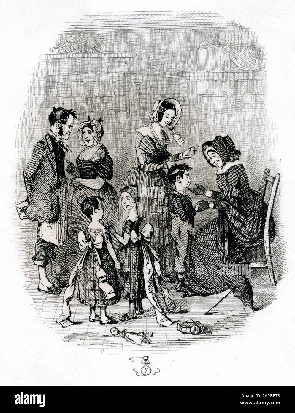 Orphans Canvassing 1840s Stock Photo