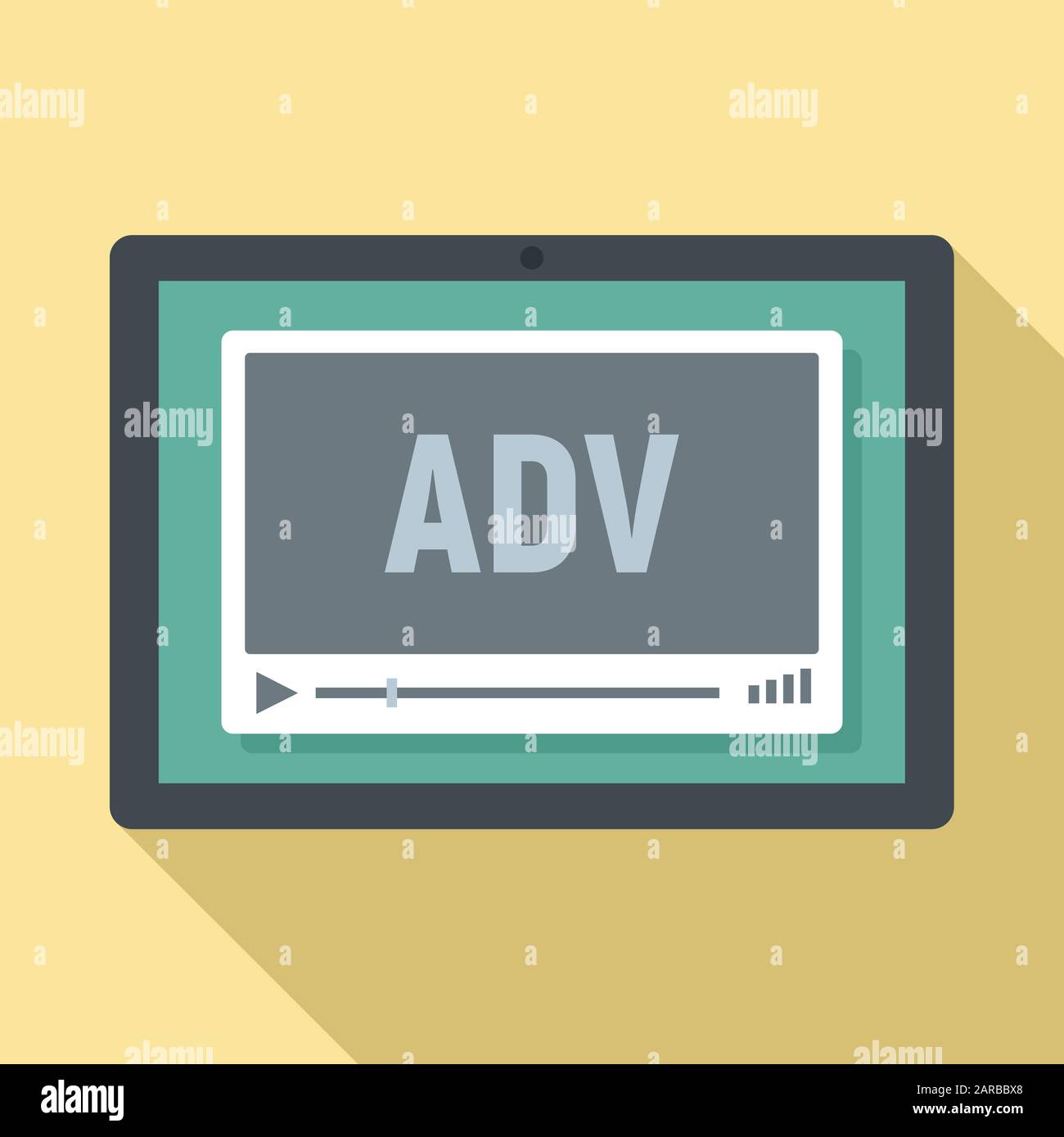 Video advertising icon. Flat illustration of video advertising vector ...