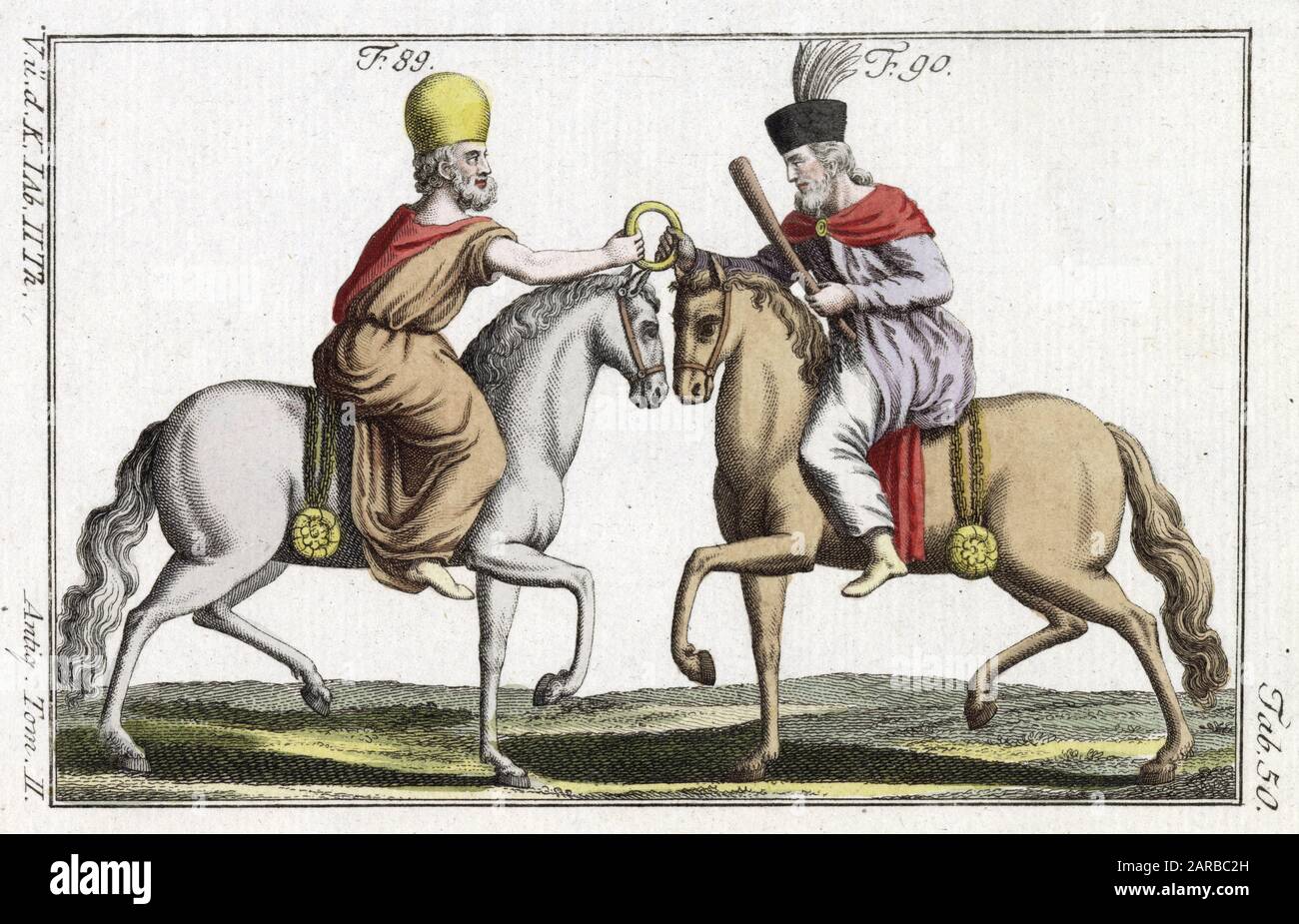 Two horsemen of ancient Persia Stock Photo