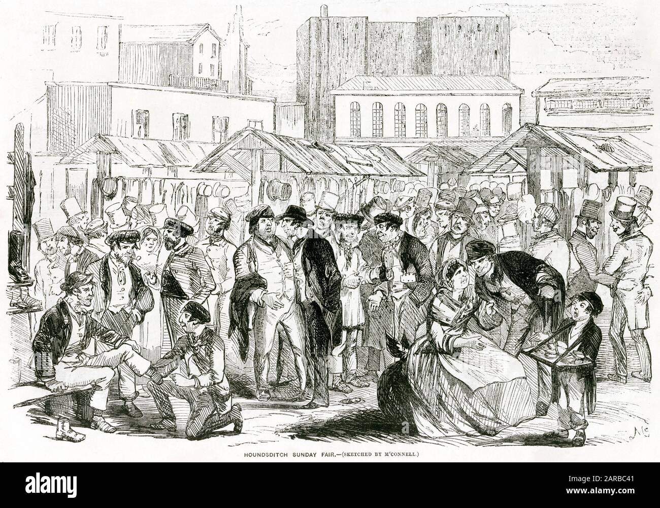 Houndsditch Sunday fair.     Date: 1855 Stock Photo