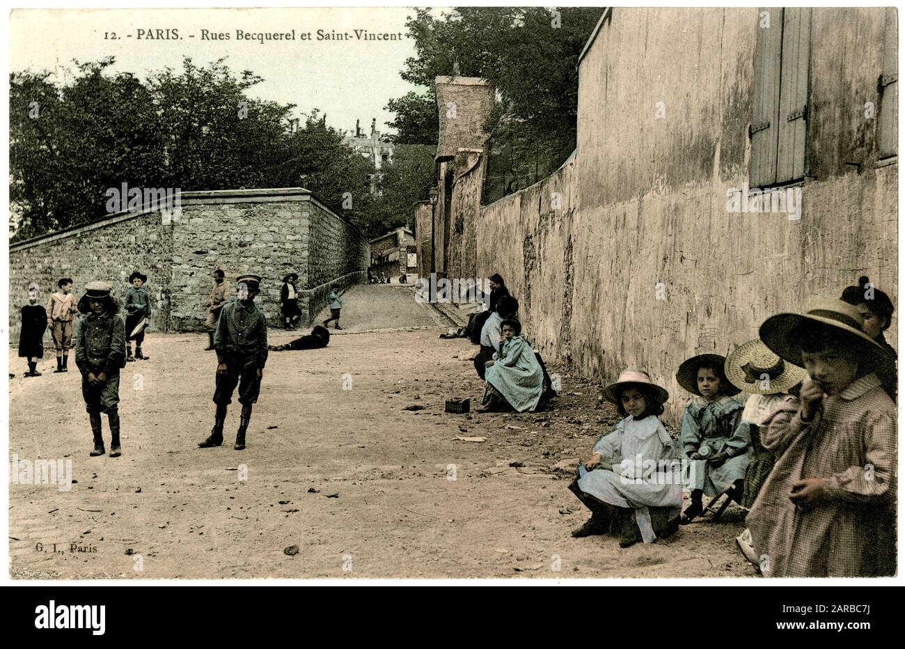 Montmartre children in the Rue Becquerel and Rue SaintVincent. Date