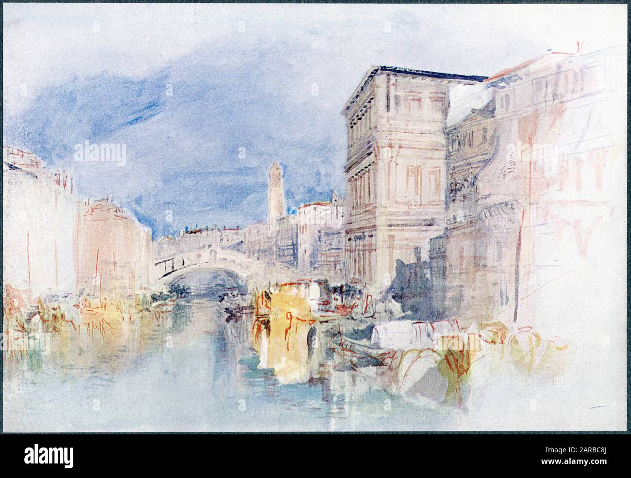 Venice: Casa Grimani and the Rialto      Date: circa 1839 Stock Photo