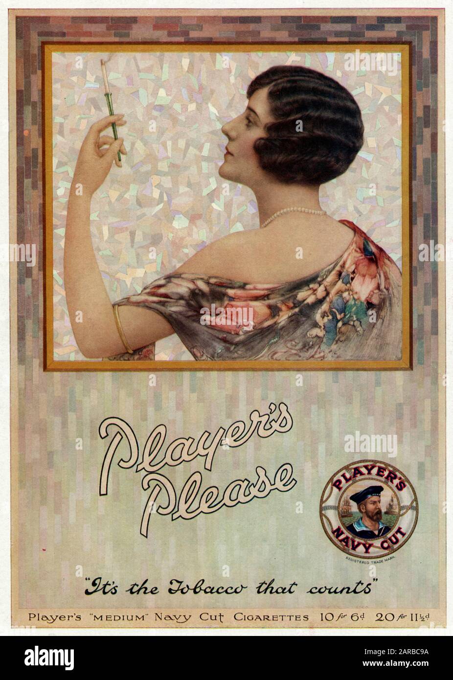 Advert for Player's cigarettes 1929 Stock Photo