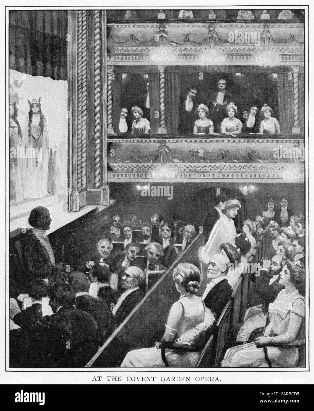 A performance at the Royal Opera House, Covent Garden, London.     Date: 1900 Stock Photo