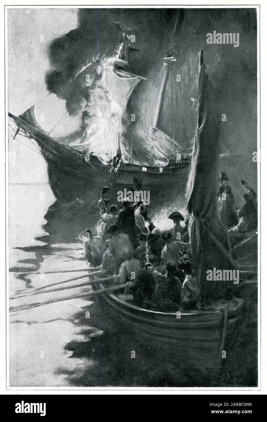 John Brown and Co. sink British Revenue Cutter Gaspee Stock Photo
