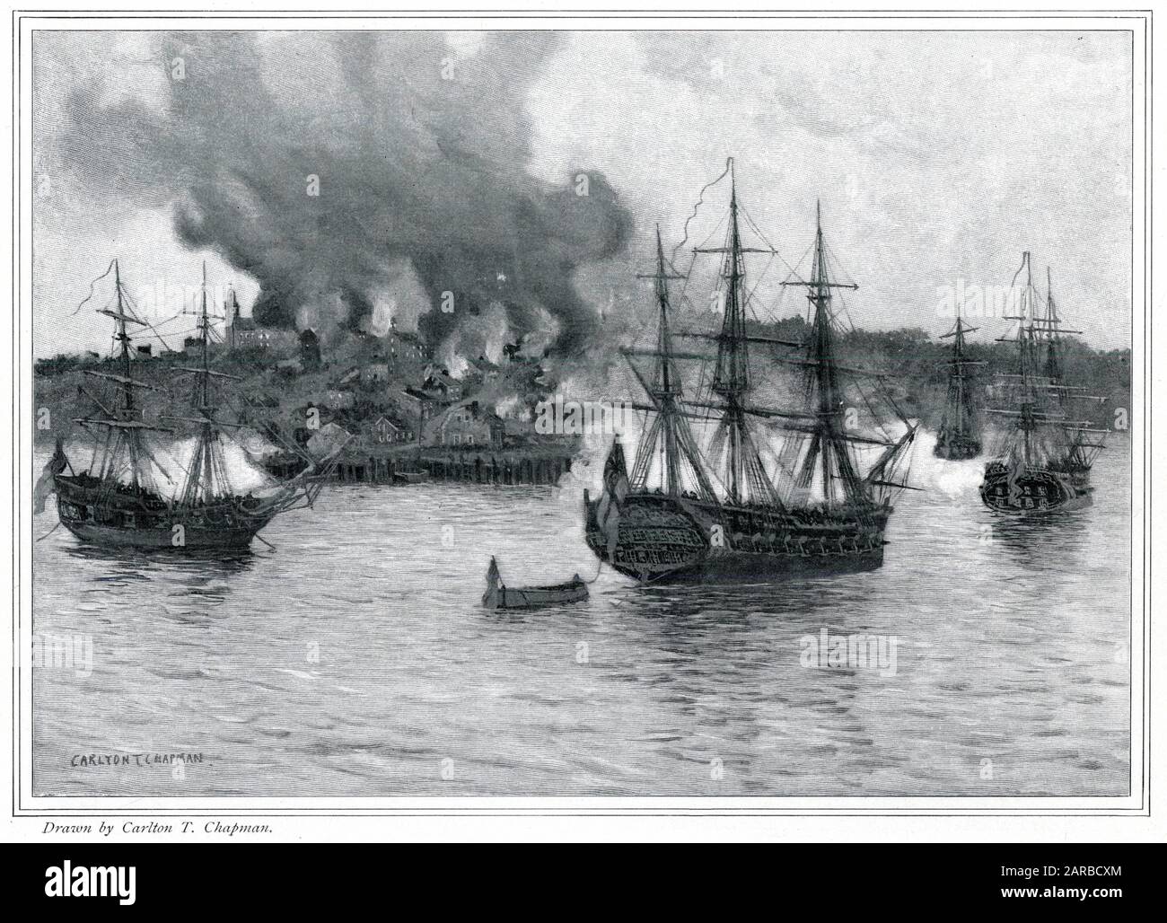 Captain Henry Mowatt bombards Falmouth Stock Photo