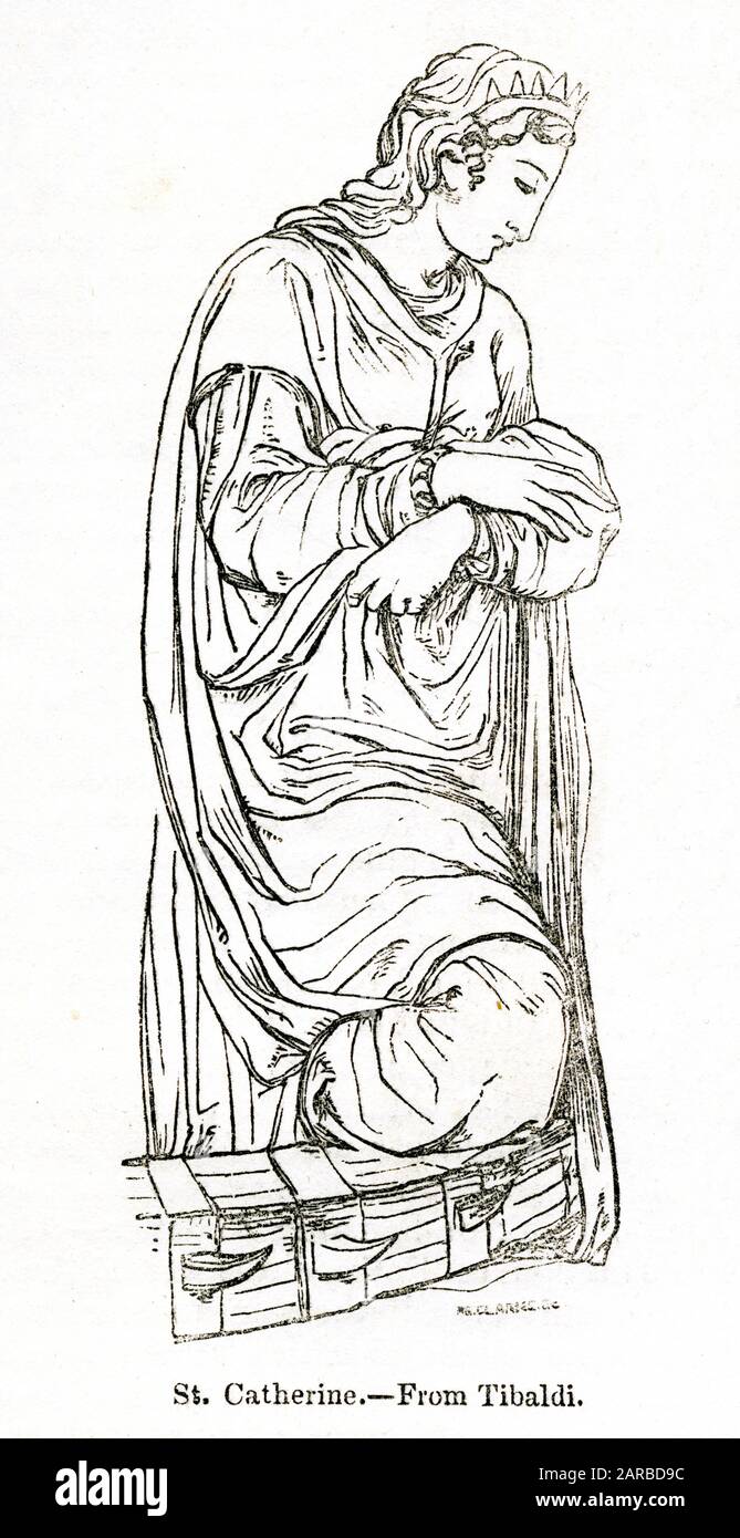 Detail of St Catherine, by Pellegrino Tibaldi Stock Photo