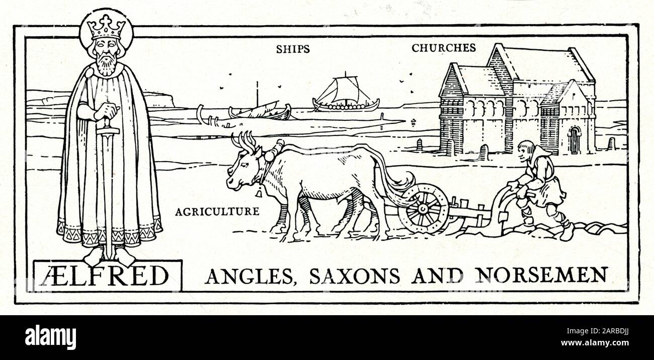 King Alfred, Angles, Saxons and Norsemen Stock Photo