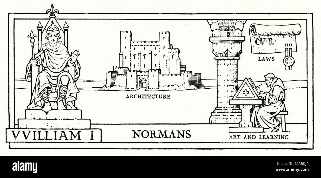 King William I (The Conqueror), Normans, architecture, laws, art and