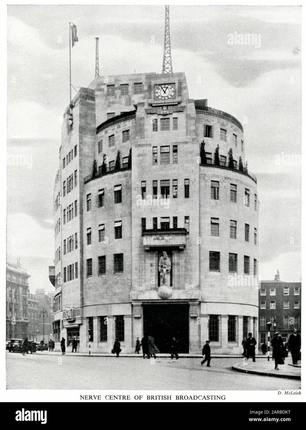 BBC Broadcasting House, Portland Place, London W1, opened in 1932.      Date: circa early 1930s Stock Photo