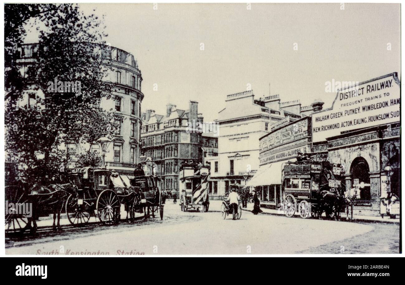 South Kensington Underground Station, street view. Stock Photo