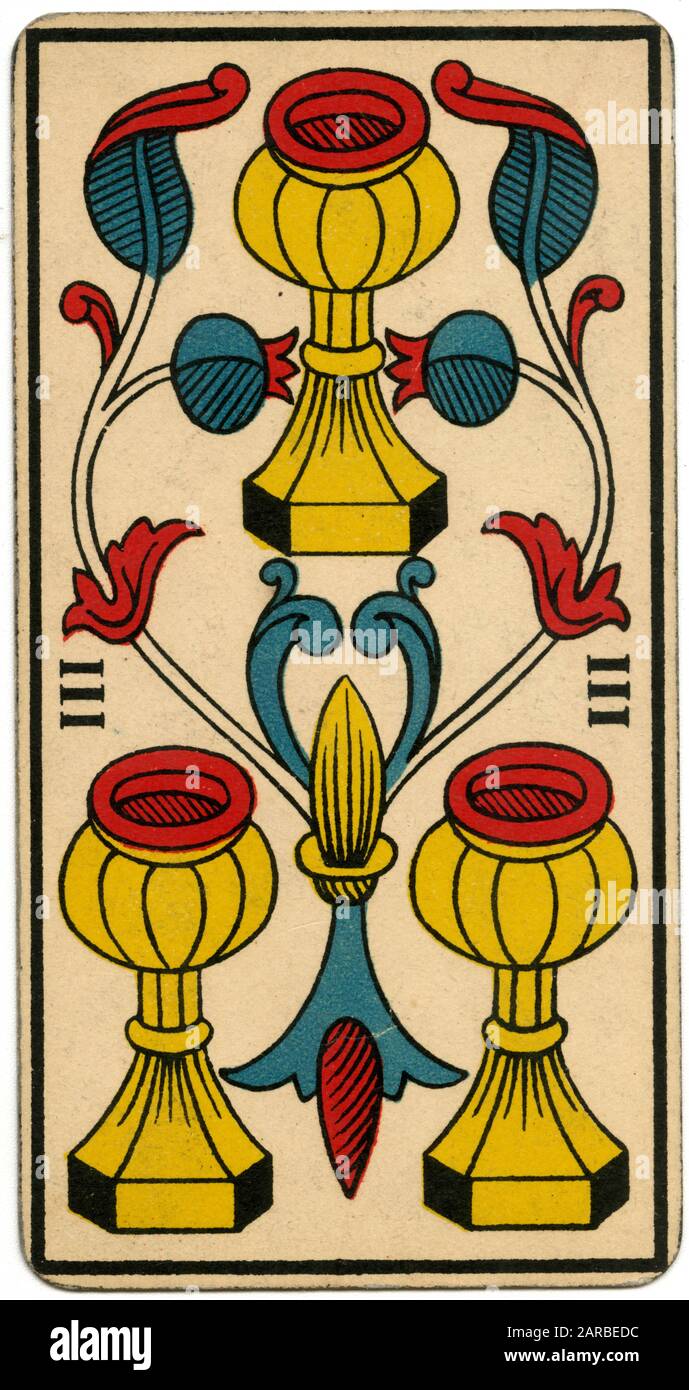 Tarot Card Coupe Cup Iii Stock Photo Alamy