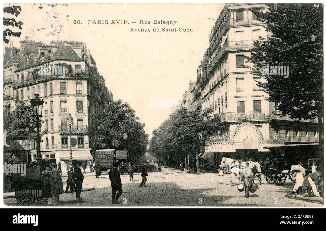 Rue Balagny, Avenue de St Ouen, 17th arrondissement, Paris, France. Stock Photo