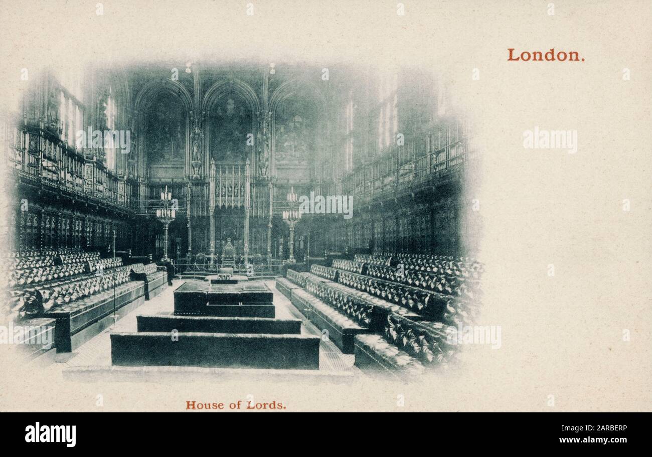 London - Interior of the House of Lords Stock Photo