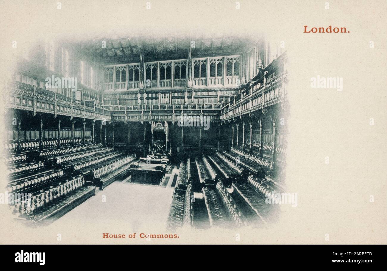 London - The Interior of the Chamber of the House of Commons     Date: circa 1903 Stock Photo