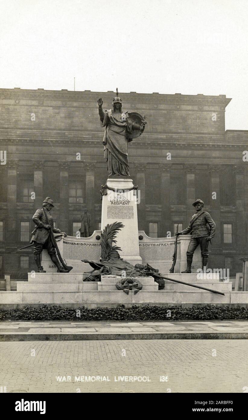 The King's Liverpool Regiment War Memorial, Liverpool, relating to conflicts in Afghanistan (1878-1880), Burma (1885-1887) and South Africa (1899-1902).      Date: circa 1905 Stock Photo