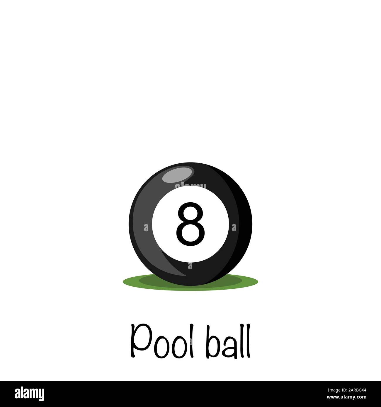 Billiards. Pool 8 black ball, vector illustration Stock Vector Image