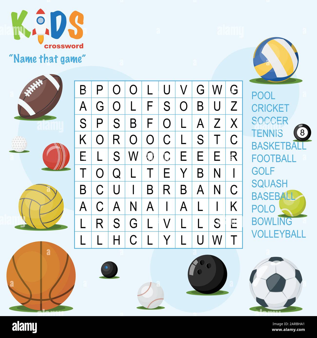 Easy crossword puzzle #39 Name that game #39 for children in elementary and