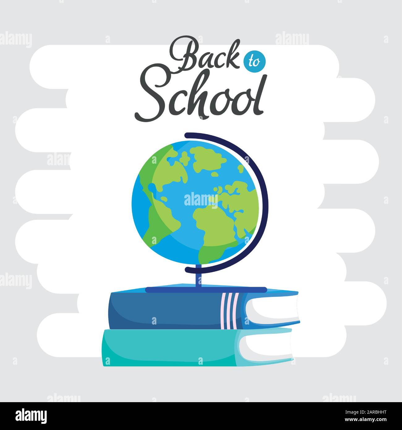 back to school education globe map and books vector illustration Stock ...