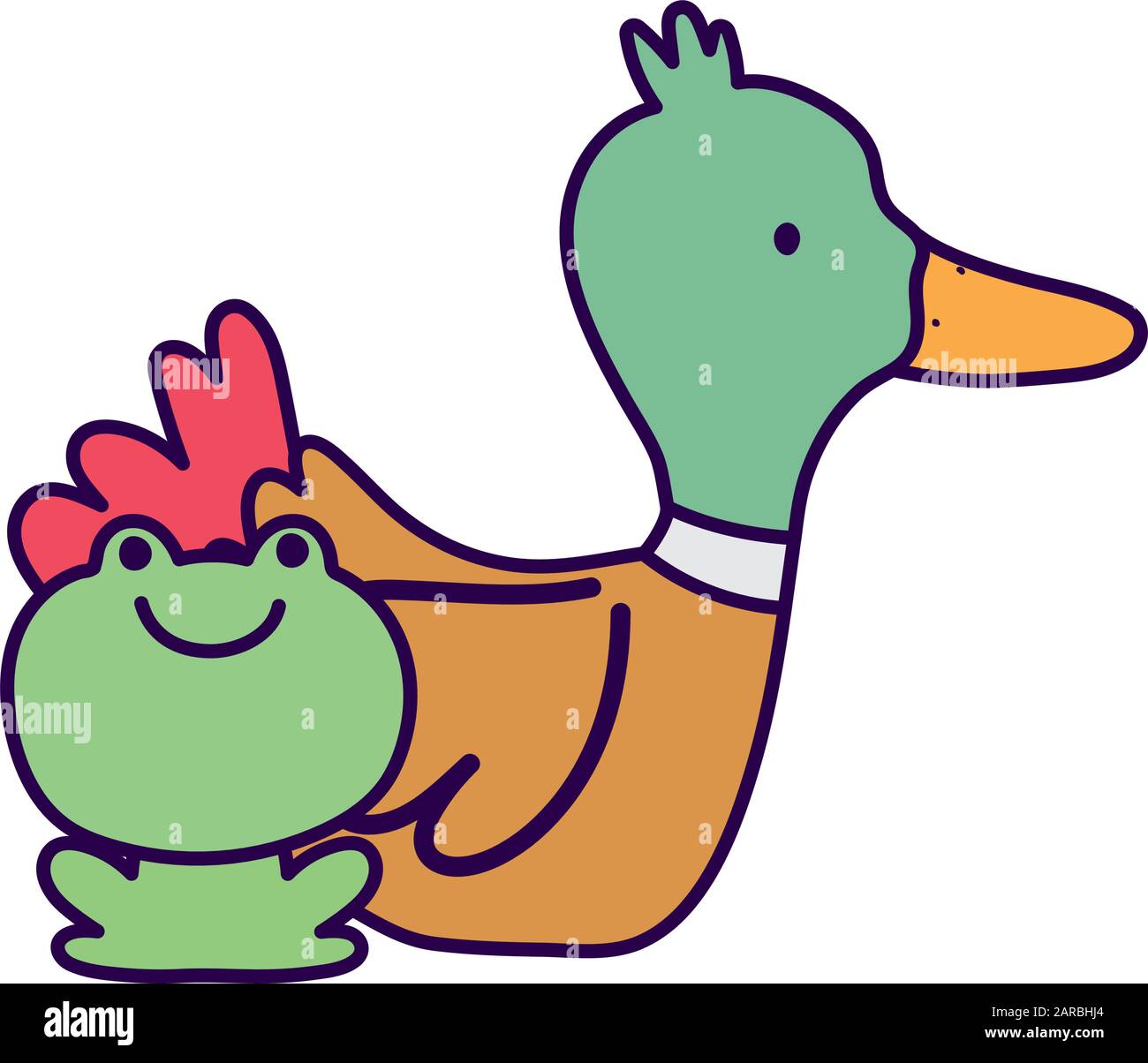 duck and frog farm cartoon animal vector illustration Stock Vector Image &  Art - Alamy