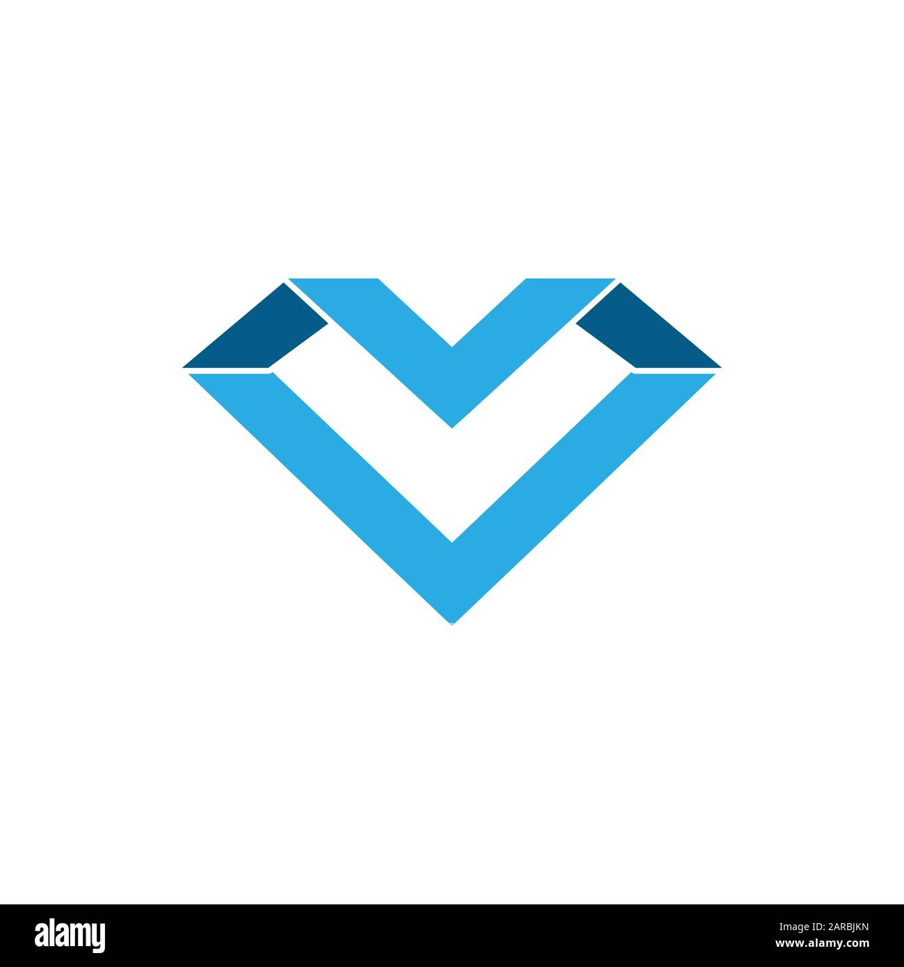abstract letter mv geometric diamond logo vector Stock Vector