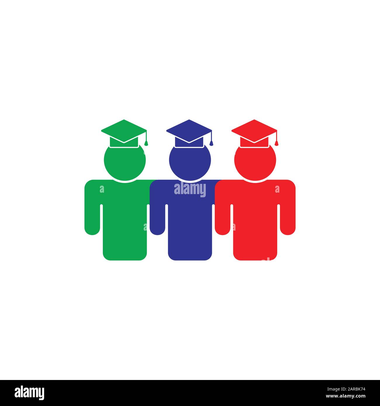 group graduate student colorful vector Stock Vector
