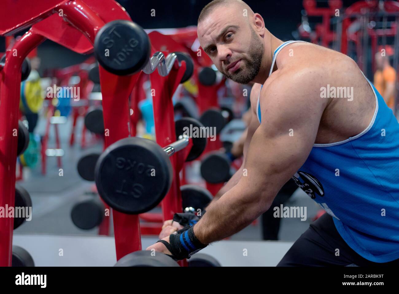 Hard Core Bodybuilding. Muscular athletic bodybuilder fitness model ...