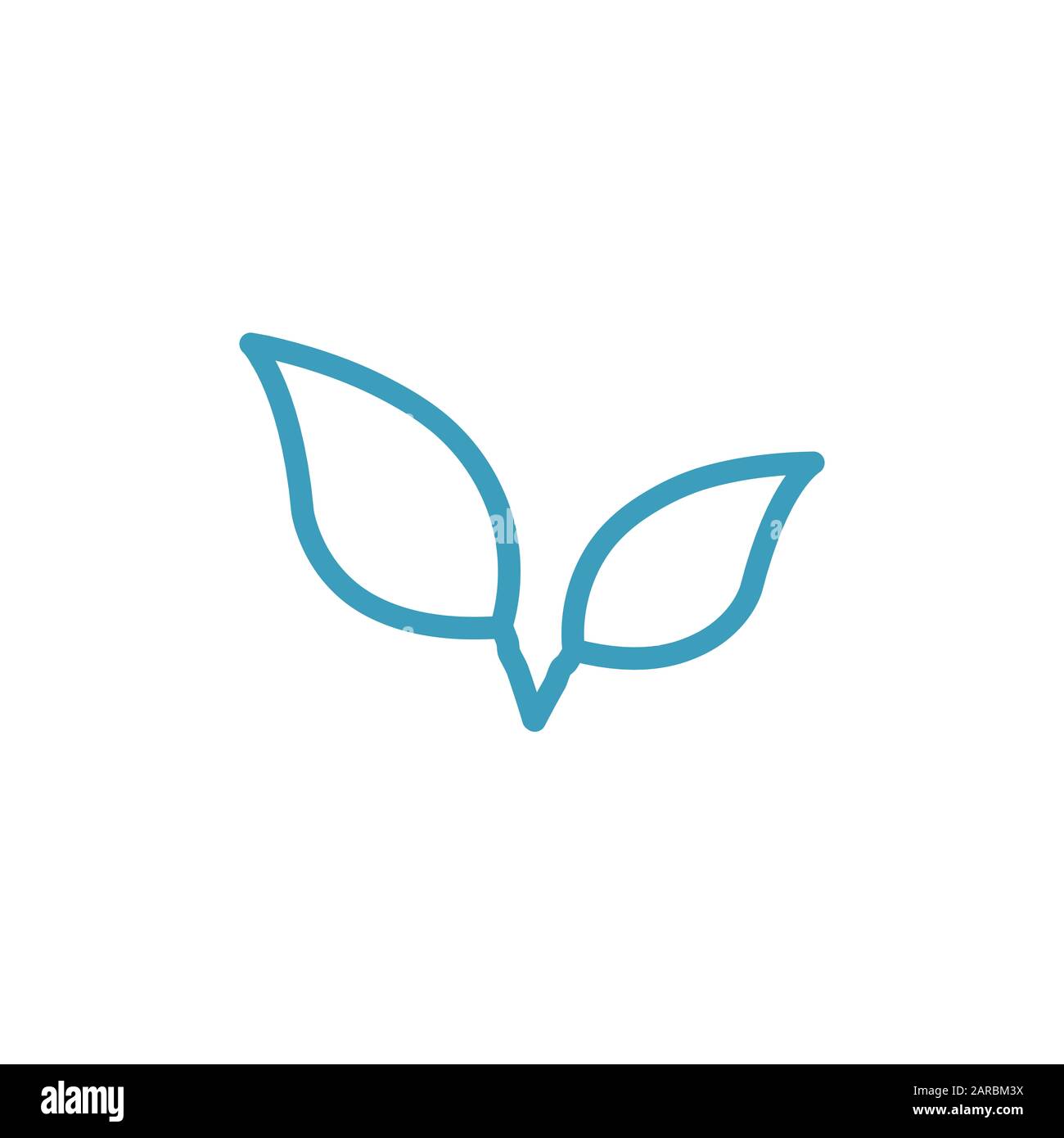 Leaf icon line design template Stock Photo - Alamy