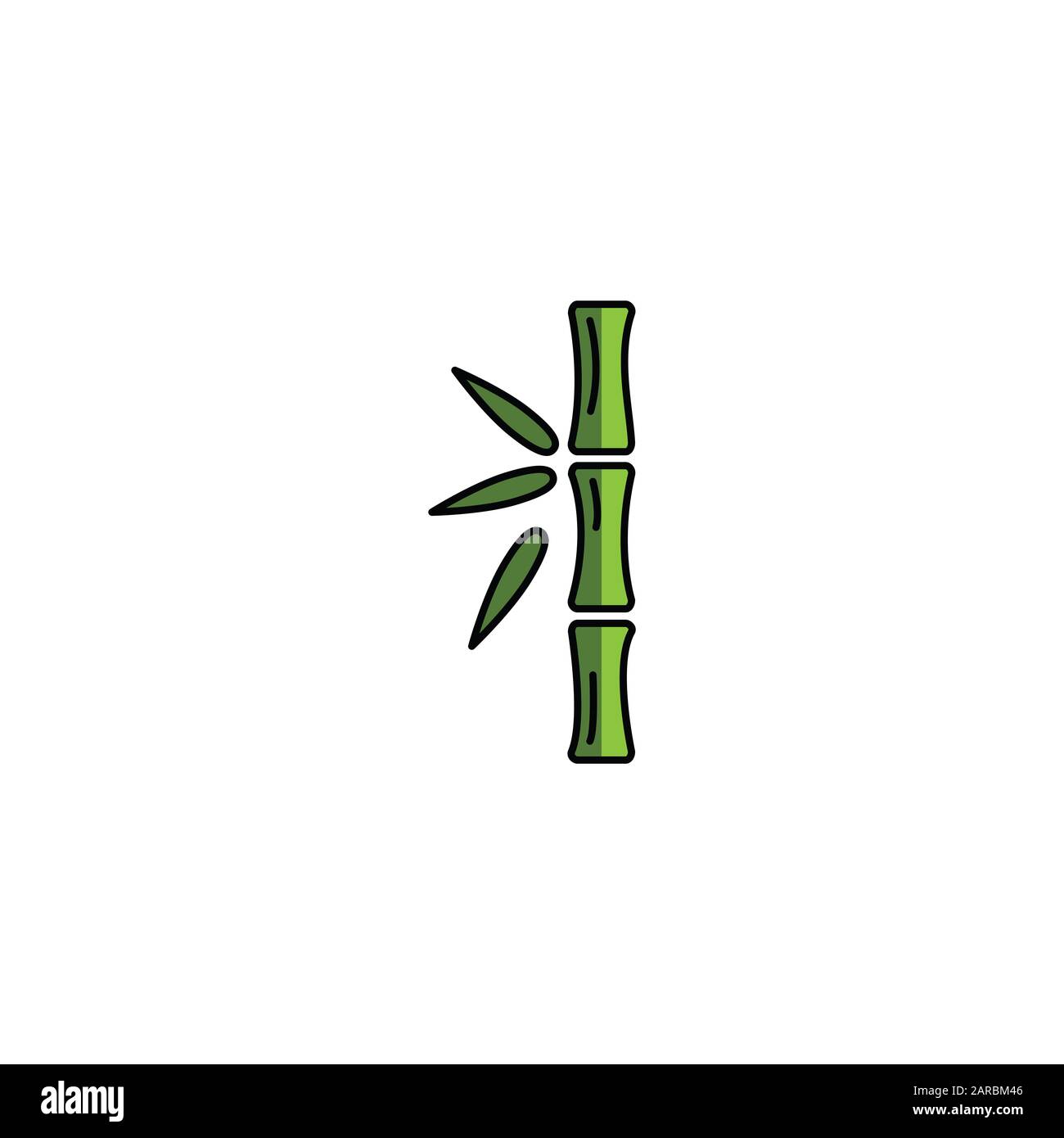 bamboo icon line design template Stock Photo - Alamy