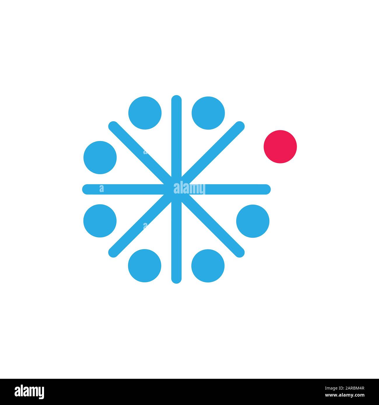 circle dots line simple team work logo vector Stock Vector