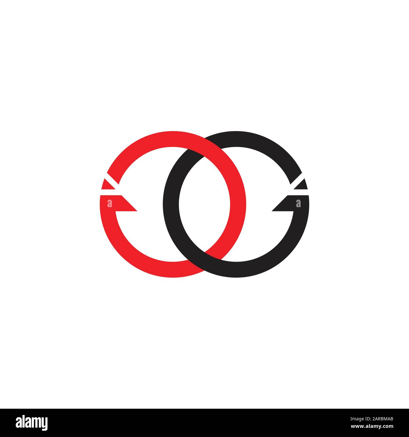 letters gg circle arrow linked geometric logo vector Stock Vector