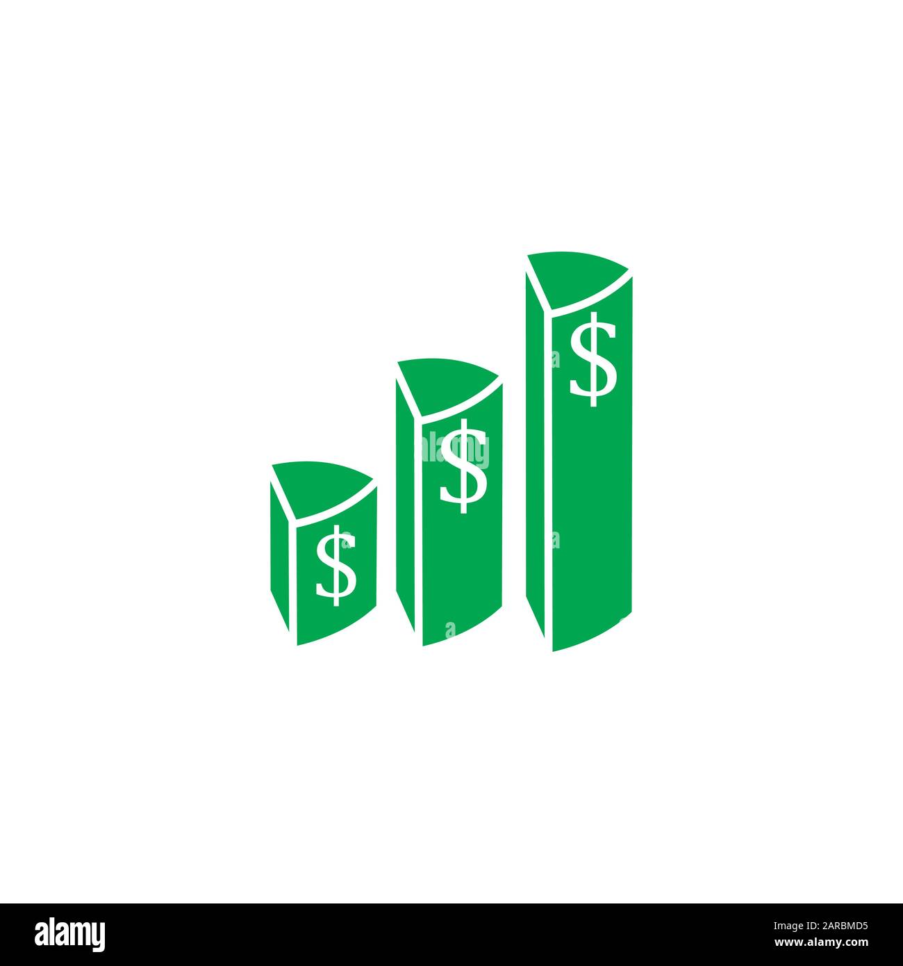3d-flat-money-chart-bar-symbol-vector-stock-vector-image-art-alamy