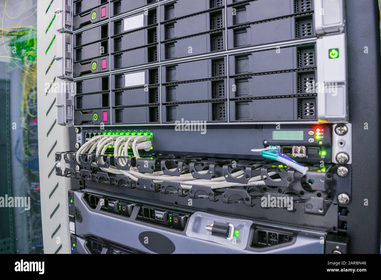 The hosting site of the Internet provider is located in a modern data  center. Mining bitcoins and other crypto currency. Cloud farm Stock Photo -  Alamy