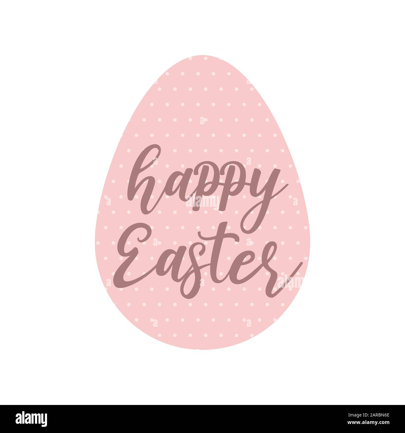 Happy Easter icon, vector illustration. Lettering over egg shaped icon Stock Vector