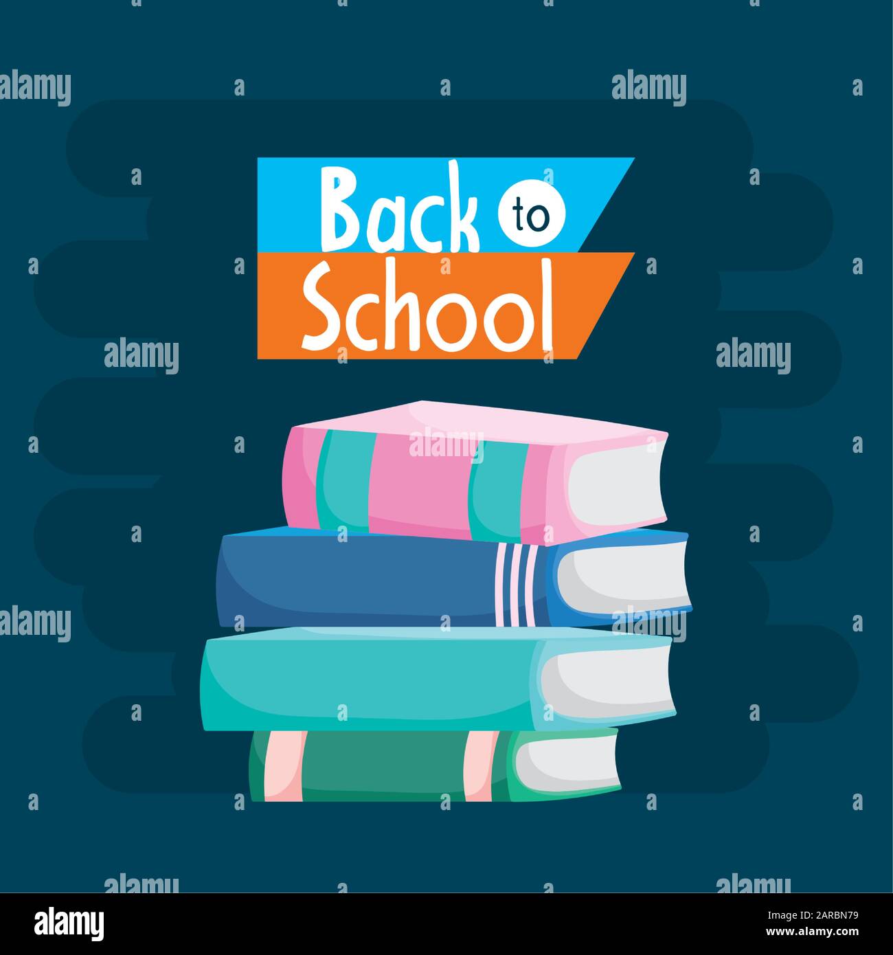 back to school education stacked books literature vector illustration ...