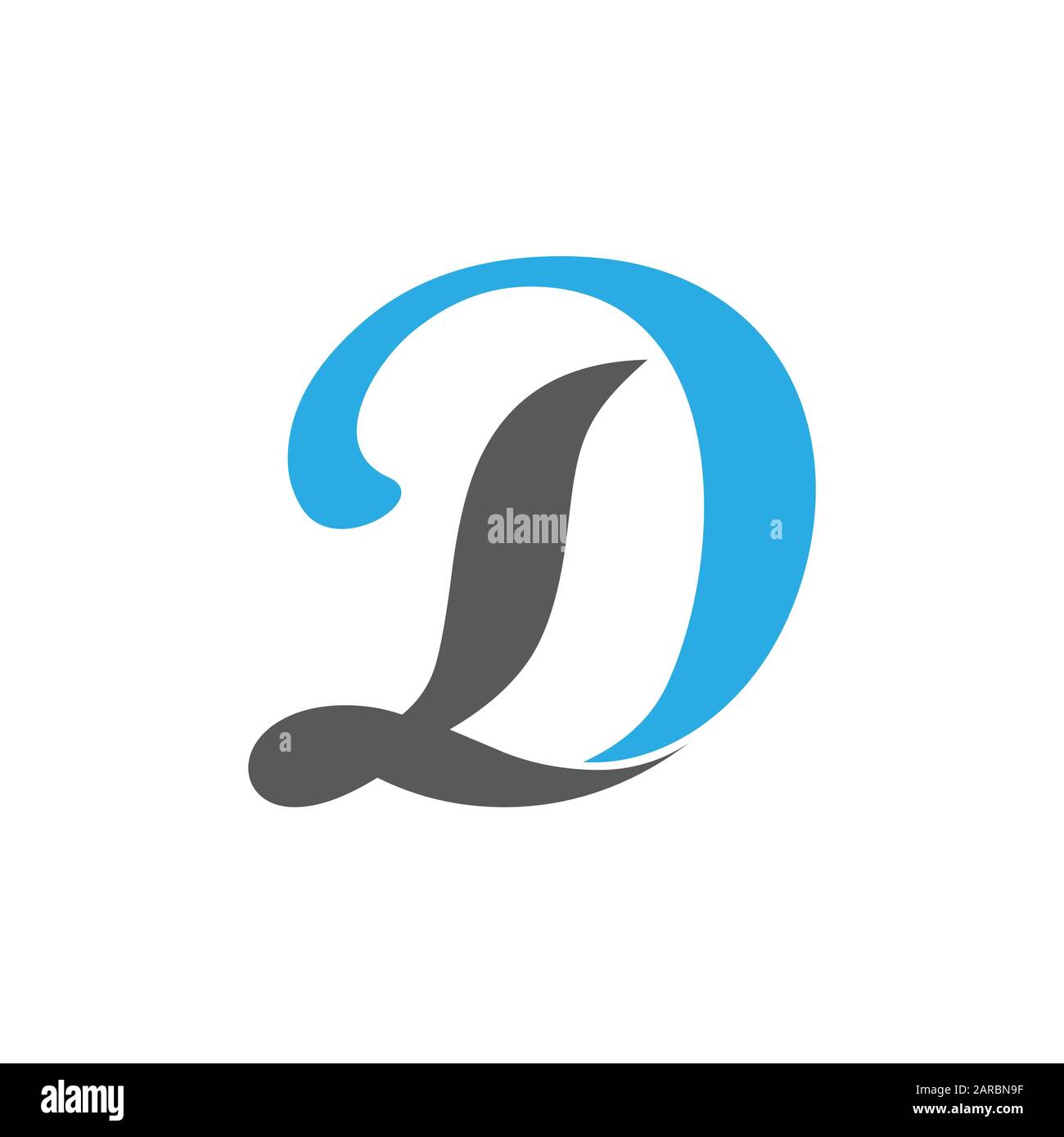 letter ld curves linked logo vector Stock Vector
